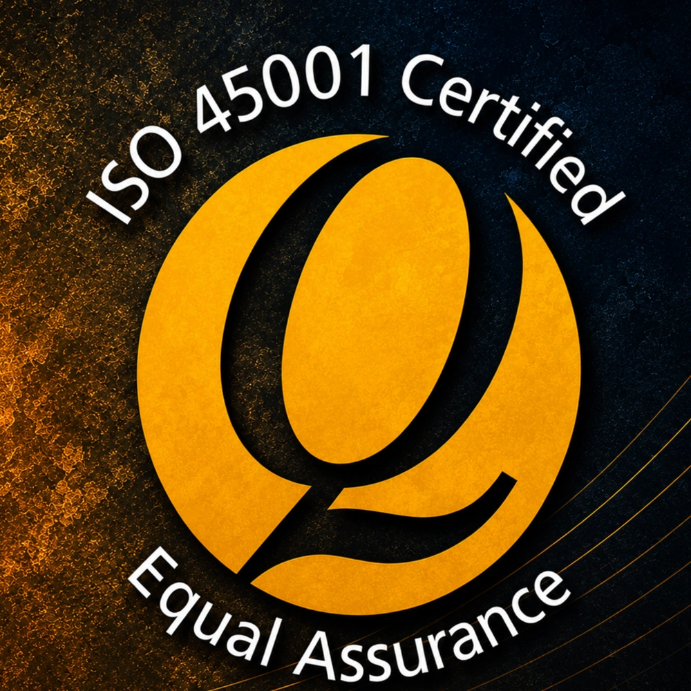 ISO 45001 certified — Equal Assurance coloured artwork